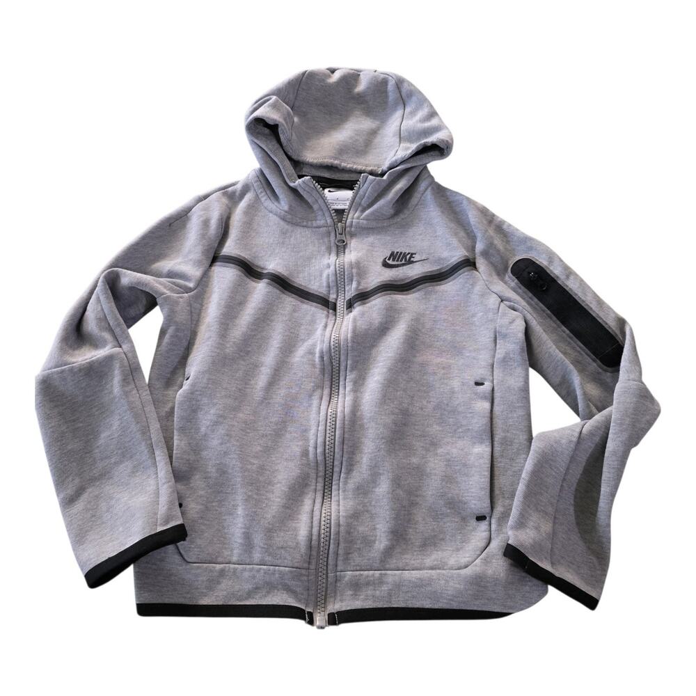 Nike Sportswear Tech Fleece Full-Zip Hoodie Youth Size Small Chevron Chest